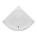 Badewanne Selma 140x140 cm mit LED Beleuchtung Unterwasserbeleuchtung Isolierung Eckbadewanne + Siphon Viega (id: 2330)
