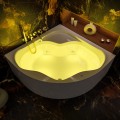 Badewanne Selma 140x140 cm mit LED Beleuchtung Unterwasserbeleuchtung Isolierung Eckbadewanne + Siphon Viega (id: 2330)