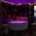 Badewanne Selma 140x140 cm mit LED Beleuchtung Unterwasserbeleuchtung Isolierung Eckbadewanne + Siphon Viega (id: 2330)