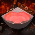 Badewanne Selma 140x140 cm mit LED Beleuchtung Unterwasserbeleuchtung Isolierung Eckbadewanne + Siphon Viega (id: 2330)