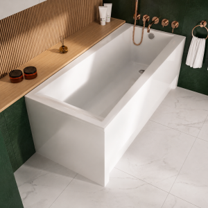 Badewanne Acrylwanne Rechteck Linda 160x75 cm + Siphon Viega