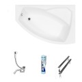 Badewanne Rima 150x95 cm rechts Eckbadewanne (id: 258) ohne Verkleidung