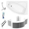 Badewanne Rima 160x100 cm rechts Eckbadewanne (id: 262) Wannenträger