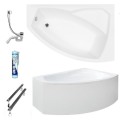 Badewanne Rima 160x100 cm rechts Eckbadewanne (id: 262) Acrylschürze