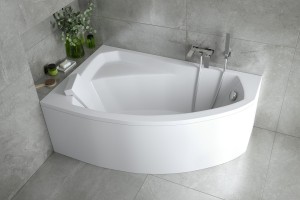 Badewanne Rima 160x100 cm links Eckbadewanne optional: Kopfstütze