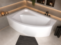 Badewanne Rima 160x100 cm links Eckbadewanne optional: Kopfstütze (id: 273)