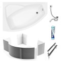 Badewanne Rima 170x110 cm links Eckbadewanne optional: Kopfstütze (id: 275) Wannenträger