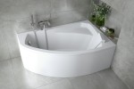 Badewanne Rima 130x85 cm rechts Eckbadewanne optional: Kopfstütze