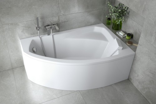 Badewanne Rima 130x85 cm rechts Eckbadewanne optional: Kopfstütze (id: 267)