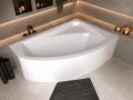 Badewanne Rima 130x85 cm rechts Eckbadewanne optional: Kopfstütze (id: 267)