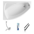 Badewanne Eckwanne Frida 140x80 cm links (id: 248) ohne Verkleidung