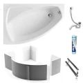 Badewanne Frida 150x100 cm links Eckwanne (id: 259) Wannenträger