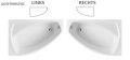 Badewanne Frida 150x100 cm links Eckwanne (id: 259)