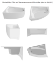 Badewanne Frida 140x80 cm rechts Eckwanne (id: 266)