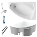 Badewanne Frida 140x80 cm rechts Eckwanne (id: 266) Styroporverkleidung