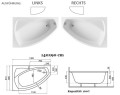 Badewanne Frida 140x90 cm rechts Eckwanne (id: 271)