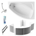 Badewanne Frida 150x100 cm rechts Eckwanne (id: 282) Wannenträger