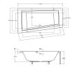 Badewanne Eckbadewanne Intima 150 x 85 cm links