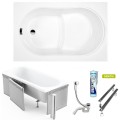 Badewanne mit Sitz Sitzbadewanne Rechteck Wivea 120x75 cm (id: 288) Styroporverkleidung