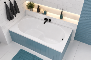 Badewanne mit Sitz 120x75 cm Sitzbadewanne Wivea Rechteck