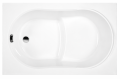 Badewanne mit Sitz 130x75 cm Sitzbadewanne Wivea Rechteck (id: 292)