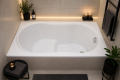 Badewanne mit Sitz 130x75 cm Sitzbadewanne Wivea Rechteck (id: 292)
