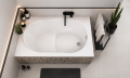 Badewanne mit Sitz 130x75 cm Sitzbadewanne Wivea Rechteck (id: 292)