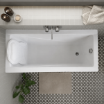 Badewanne Rechteck Modern Acrylwanne 140x70 cm + Kopfkissen Mare