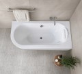 Badewanne Avita 170x75 cm rechts + Kopfkissen Mare Eckbadewanne (id: 1618)