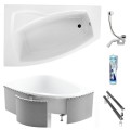 Badewanne Frida 160x105 cm links Eckwanne (id: 1626) Styroporverkleidung