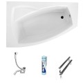 Badewanne Frida 160x105 cm links Eckwanne (id: 1626) ohne Verkleidung