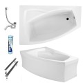 Badewanne Frida 160x105 cm links Eckwanne (id: 1626) Acrylschürze