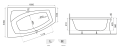 Badewanne Frida 160x105 cm rechts Eckwanne (id: 1625)