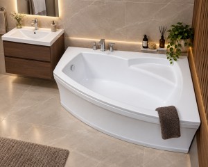 Badewanne Frida 160x105 cm rechts Eckwanne 