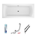 Badewanne Ines 170x75 cm Rechteck (id: 296) ohne Verkleidung