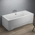 Badewanne Rechteck Ines 160x75 cm + ABLAGE BADEWANNENBRETT BAMBUS (id: 1030)