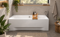 Badewanne Ines 170x75 cm Rechteck + ABLAGE BADEWANNENBRETT BAMBUS (id: 1031)