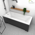 Badewanne Rechteck Modern Acryl 170x70 cm optional: schwarze Schürze black