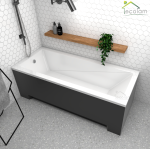 Schürze für Badewanne Rechteck Modern Acryl 170x70 cm schwarz black 