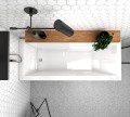 Badewanne Rechteck Modern Acryl 170x70 cm optional: schwarze Schürze black