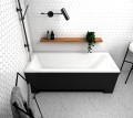 Badewanne Rechteck Modern Acryl 170x70 cm optional: schwarze Schürze black
