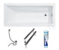 Badewanne Rechteck Modern Acryl 170x70 cm optional: schwarze Schürze black