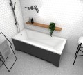 Badewanne Rechteck Modern Acryl 170x70 cm optional: schwarze Schürze black