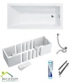 Badewanne Rechteck Modern Acryl 170x70 cm optional: schwarze Schürze black