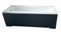 Badewanne Rechteck Modern Acryl 170x70 cm optional: schwarze Schürze black