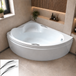 Badewanne Eckbadewanne Ada 140x90 cm links + Handgriffe