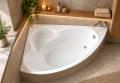 Badewanne Eckbadewanne 160x100 cm links Ada + Handgriffe (id: 223)