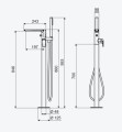 freistehende Standarmatur für Badewanne Wannenarmatur stehend Clever Graphit (id: 2339)