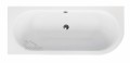 Badewanne Eckbadewanne Avita 150x75 cm links + ABLAGE BADEWANNENBRETT BAMBUS