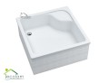 Duschwanne Viereck Dante mit Sitz 80x80 x 41 x 28 cm zum Verfliesen Siphon Click Clack